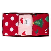 Shoset Fun Socks Gift Set- 3 Pairs- Women- Size 4-7- Christmas Photo