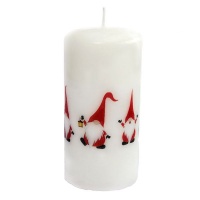 The Nordic Collection Nordic Tomte Nisse Gnome Christmas Santas Printed Pillar Wax Candle Photo