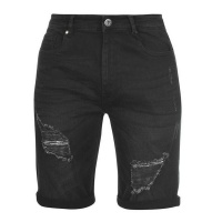 Firetrap Mens Ripped Shorts - Black Wash [Parallel Import] Photo