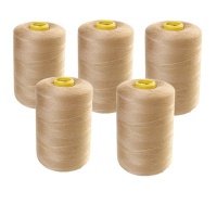 5x Cotton Thread Sewing Thread Reel String For Sewing Machine 3000m -Beige Photo