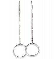 Trans Continental Marketing - Silver Circle Earrings With Chain Photo