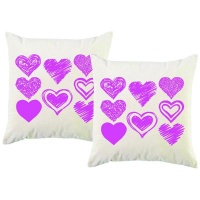 PepperSt - Scatter Cushion Cover Set - Pink Hearts Photo