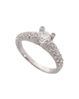 Miss Jewels- Sterling silver Detailed Claw CZ Ring Photo