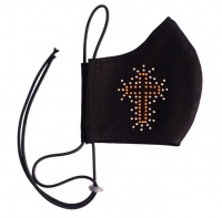 Crystalize Eternal Cross 3 Ply reusable mask with Swarovski Crystals Photo