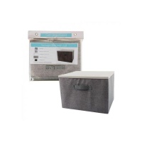 Grey Storage Box with White Lid - 40 x 30 x 25 cm Photo