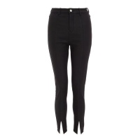 Quiz Ladies Black Faux Leather Skinny Jeans - Black Photo