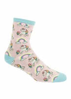 Unicorns & Rainbows Blue Size 35-41 Socks Photo