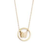 Cazabella Stainless Steel Rose Gold Round Pendant Photo