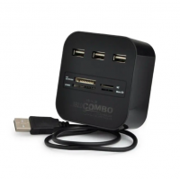 CEll Fixer All-in-one USB 2.0 HUB Card Reader Cable Splitter Adapter Black Photo