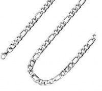 Solid stainless steel Figaro necklace and bracelet set Photo