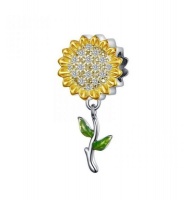 Lucid 925 Silver Charm - Sunflower Pendant - For Charm Bracelet Photo