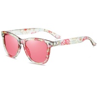 G&Q Retro Polarized Sunglasses - Flowers Print / Rose Photo