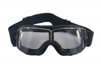 Motorcycle Leather Goggles Black Clear Lens Photo