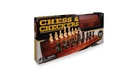 Asmodee Classic Deluxe Wood Chess & Checkers - Black & Gold Photo