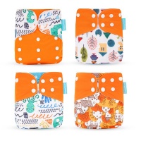 JanaS Happy Flute Orange 4 Pack Reusable Baby Diapers Photo
