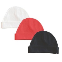 PepperSt Baby Collection - Baby Beanie Hat Set - White/Red/Black Photo
