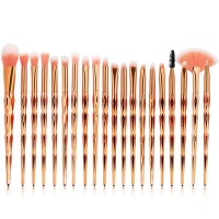 20 Piece Facial Make Up Synthetic Bristles Brushes Set - Rose Gold Photo