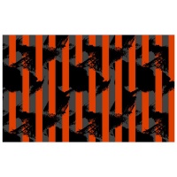 Print with Passion Abstract Orange & Black Pattern Rectangle Tablecloth Photo