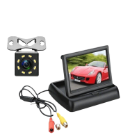 4.3" Foldable LCD TFT Monitor With 8 LED Rear View Reverse Camera Photo