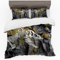 Print with Passion Dino Skeleton Puzzle Duvet Cover Set Photo