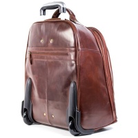 NUVO - SM-BPK Genuine Leather Suitcase On Wheels - Dark Cognac Photo