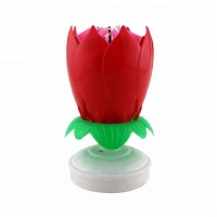 Love Of Pretty 14 Stick Rotating Musical Lotus Flower Birthday Candle Set of 2 Photo