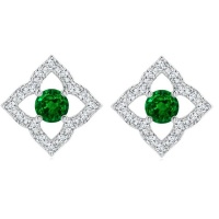 Stella Luna Clover Earrings- Swarovski Emerald Crystal Photo