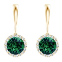 Civetta Spark Helena earring - Swarovski Emerald Crystal Gold Photo