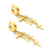 Gold Trinity Cross Earrings Photo