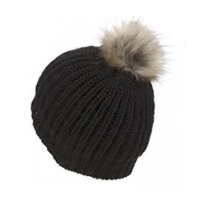 Knitted Beanie Hat.Black Photo
