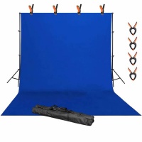 19 686ft X 9.843ft Photography Blue Backdrop & 9.843ft X 9.843ft Stand Photo