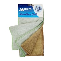 MChem Microfibre Cloths 4-pack 25cm x 25cm - 2x Green & 2x Brown Photo