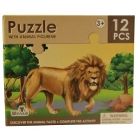 National Geographic Puzzle - Lion 12 Piece with Figurine Photo