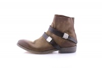 Men's ankle leather boot with double strap Photo