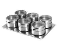 Magnetic Spice Rack Organizer With 6 Stainless Steel Jars-IB-35 Photo