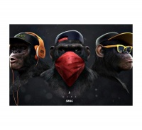 Spoonkie Canvas Art: Modern Pop Culture - 3 Wise Monkeys Photo