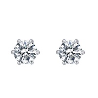 Classic Solitaire 6 Claw Moissanite Stud Earrings Photo