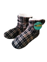 Fluffy Indoor Sherpa Fleece Slipper - Check Boot Style UK 5 - UK 8 Photo