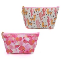 Lily & Rose 2 Pack Cosmetic Or Toiletry Bags - Cactus & Flamingoes Photo