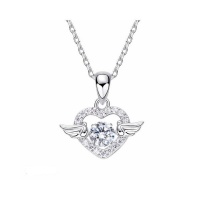 CDE 925 Sterling Silver Angel Wing Necklace With AAA Zircon Photo