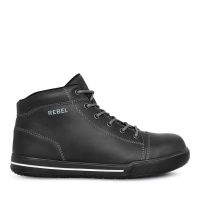 Rebel Black Hi-Top Safety Boots Photo