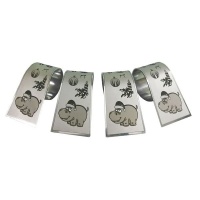 Zawadi Christmas Hippo Design Engraved Stainless Steel Napkin Rings - Set of 4 Photo