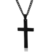 Black Stainless Steel Cross Pendant Chain Photo
