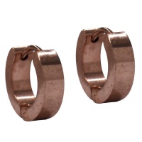 Androgyny Stainless Steel 4mm Huggie Hoop In Rose Gold Photo