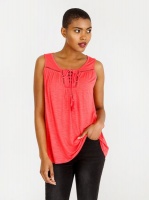Women's edit Lace-Up Cami Coral Photo