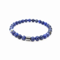 Natural Handmade Sparkling Blue Lapis Lazuli Crystal Stone Bracelet 3 Photo