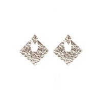 Quiz Ladies Silver Crushed Diamond Drop Earrings - Silver Photo