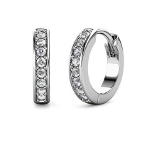 Destiny Lyanna Hoop Earrings with Swarovski Crystals - White Photo
