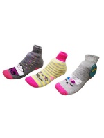 Kids Slipper Socks with Non-Slip Grip Pads - Assorted 3 Pack - UK 2 Photo