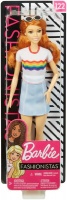 Barbie Fashionistas Doll 122 with Long Red Hair and Rainbow Top Photo